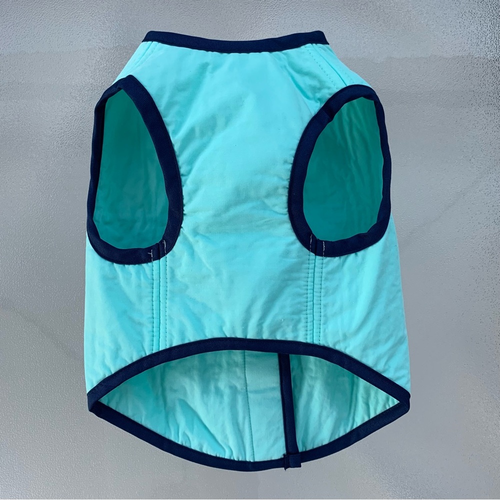 Aqua and Navy Blue Dog Cooling Vest ~ Size Medium